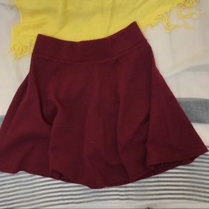 Maroon Mini Skater Skirt